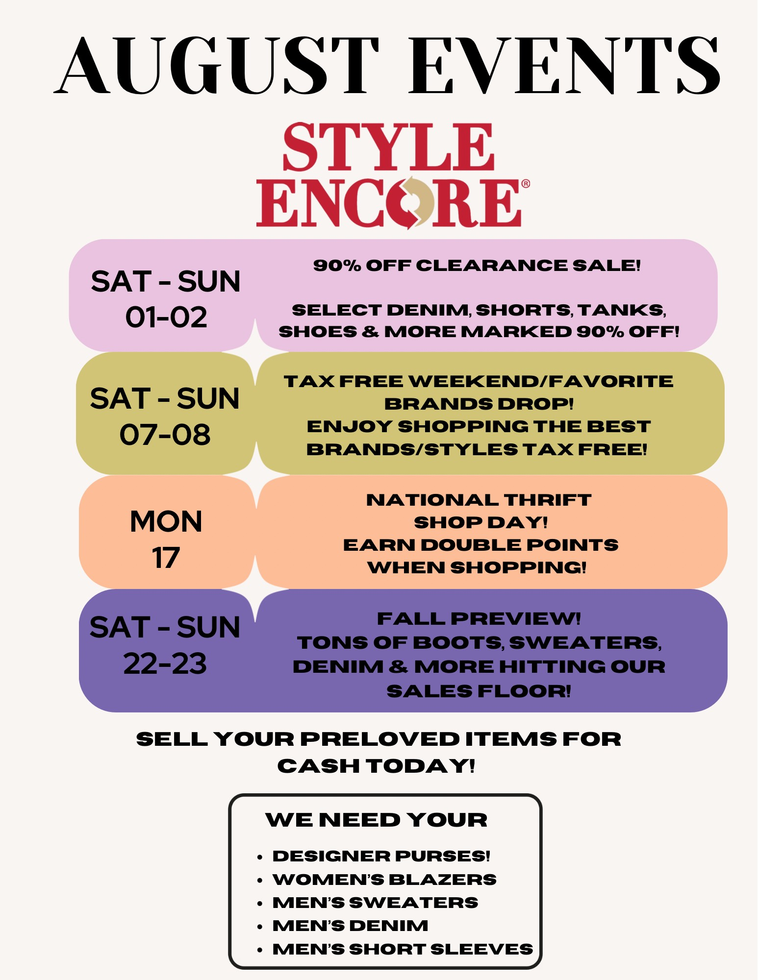 Events Schedule